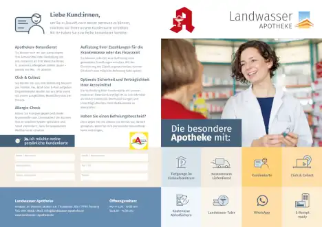 Flyer der Landwasser-Apotheke